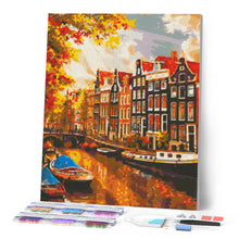 Afbeelding in Gallery-weergave laden, Diamond Painting - Zonneschijn in Amsterdam reeds ingelijst
