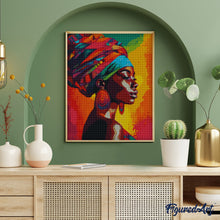Afbeelding in Gallery-weergave laden, Diamond Painting - Levendige Afrikaanse Dame reeds ingelijst