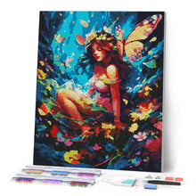 Afbeelding in Gallery-weergave laden, Diamond Painting - Fee en Vlinders reeds ingelijst