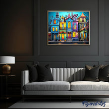 Afbeelding in Gallery-weergave laden, Diamond Painting - Kleurrijke Gotische Huizen