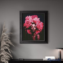 Afbeelding in Gallery-weergave laden, Diamond Painting - Pioenroos Haar Dame reeds ingelijst