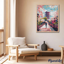 Afbeelding in Gallery-weergave laden, Diamond Painting - Kyoto in Bloei reeds ingelijst