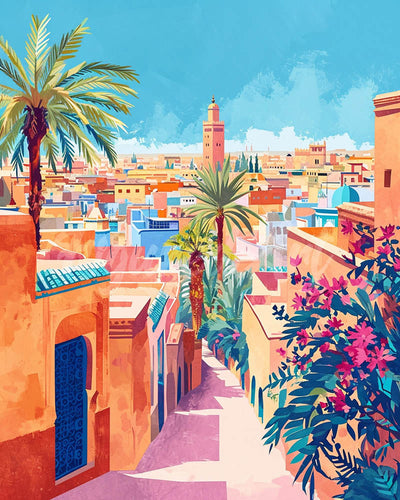 Diamond Painting - Marrakesh Marokko reeds ingelijst
