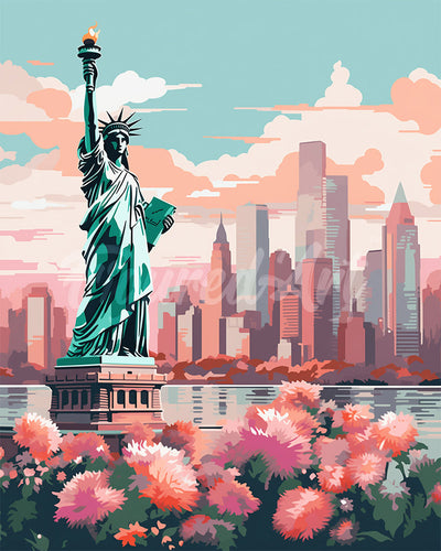 Diamond Painting - New York in Bloei reeds ingelijst