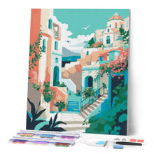Afbeelding in Gallery-weergave laden, Diamond Painting - Santorini in Bloei