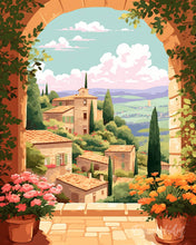Afbeelding in Gallery-weergave laden, Diamond Painting - Toscane in Bloei reeds ingelijst