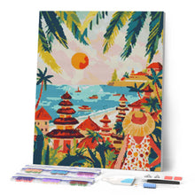 Afbeelding in Gallery-weergave laden, Diamond Painting - Zonsondergang in Bali reeds ingelijst