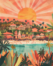 Afbeelding in Gallery-weergave laden, Diamond Painting - Zonsopgang in Bali reeds ingelijst