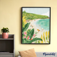 Afbeelding in Gallery-weergave laden, Diamond Painting - Surfparadijs reeds ingelijst