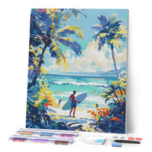 Afbeelding in Gallery-weergave laden, Diamond Painting - Zonnige stranddag reeds ingelijst