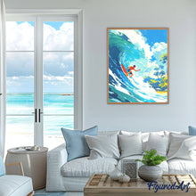 Afbeelding in Gallery-weergave laden, Diamond Painting - Surfen in Hawaï reeds ingelijst
