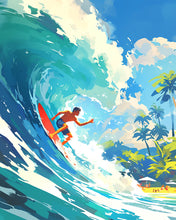 Afbeelding in Gallery-weergave laden, Diamond Painting - Surfen in Hawaï reeds ingelijst