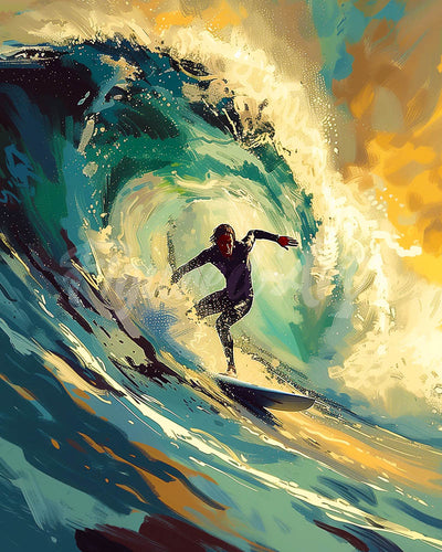 Diamond Painting - Professionele surfer reeds ingelijst