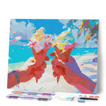 Afbeelding in Gallery-weergave laden, Diamond Painting - IJsje op het strand reeds ingelijst