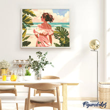 Afbeelding in Gallery-weergave laden, Diamond Painting - Lief meisje aan zee reeds ingelijst