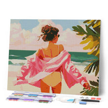 Afbeelding in Gallery-weergave laden, Diamond Painting - Geniet van het strand reeds ingelijst
