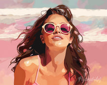 Afbeelding in Gallery-weergave laden, Diamond Painting - Vreugde aan het strand reeds ingelijst