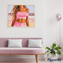 Afbeelding in Gallery-weergave laden, Diamond Painting - Zee, zand en stijl reeds ingelijst