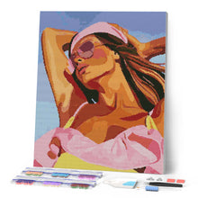 Afbeelding in Gallery-weergave laden, Diamond Painting - Zonovergoten meisje reeds ingelijst