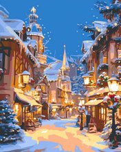 Afbeelding in Gallery-weergave laden, Diamond Painting - Verlicht kerststadje reeds ingelijst