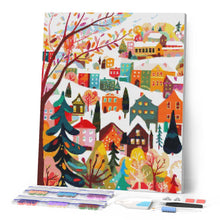 Afbeelding in Gallery-weergave laden, Diamond Painting - Kleurrijk winterdorp