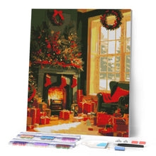 Afbeelding in Gallery-weergave laden, Diamond Painting - Feestelijke haardscherm scène