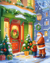 Afbeelding in Gallery-weergave laden, Diamond Painting - Groet van de Kerstman reeds ingelijst