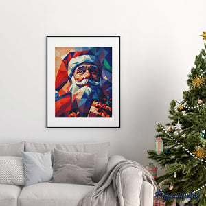 Diamond Painting - Polygone Kerstman reeds ingelijst