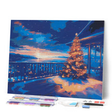 Afbeelding in Gallery-weergave laden, Diamond Painting - Fonkelend kerstterras reeds ingelijst