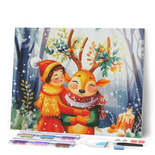 Afbeelding in Gallery-weergave laden, Diamond Painting - Vrienden uit het kerstbos reeds ingelijst