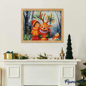 Diamond Painting - Vrienden uit het kerstbos