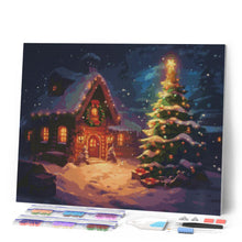 Afbeelding in Gallery-weergave laden, Diamond Painting - Besneeuwd kersthuisje