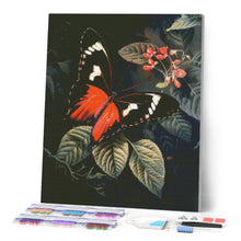 Afbeelding in Gallery-weergave laden, Diamond Painting - Moneta Langvleugelvlinder en Gebladerte