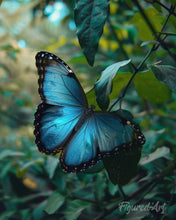 Afbeelding in Gallery-weergave laden, Diamond Painting - Blauwe Morpho Vlinder reeds ingelijst