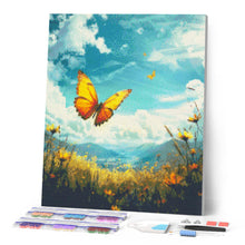 Afbeelding in Gallery-weergave laden, Diamond Painting - Koperen Vlinder onder een Blauwe Hemel