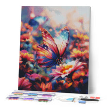 Afbeelding in Gallery-weergave laden, Diamond Painting - Foeragerende Vlinder reeds ingelijst