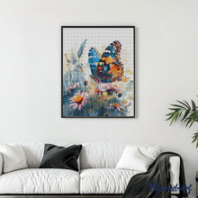 Afbeelding in Gallery-weergave laden, Diamond Painting - Vlinder en Bloemen reeds ingelijst