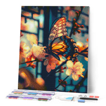 Afbeelding in Gallery-weergave laden, Diamond Painting - Vlinder en Kersenbloesems