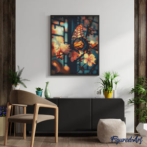 Diamond Painting - Vlinder en Kersenbloesems