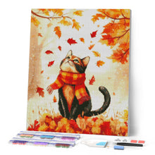 Afbeelding in Gallery-weergave laden, Diamond Painting - Speelse herfstkat