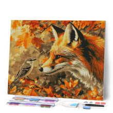 Afbeelding in Gallery-weergave laden, Diamond Painting - Vos en vogel in de herfst reeds ingelijst