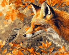 Afbeelding in Gallery-weergave laden, Diamond Painting - Vos en vogel in de herfst reeds ingelijst