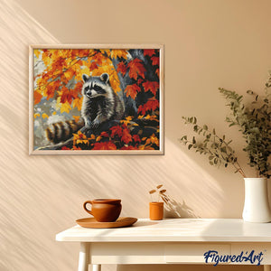 Diamond Painting - Herfst raccoon