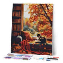Afbeelding in Gallery-weergave laden, Diamond Painting - Herfstzicht van de kat
