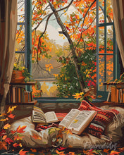 Afbeelding in Gallery-weergave laden, Diamond Painting - Gezellig herfstlezen reeds ingelijst
