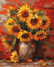Afbeelding in Gallery-weergave laden, Diamond Painting - Herfst zonnebloemenvaas reeds ingelijst
