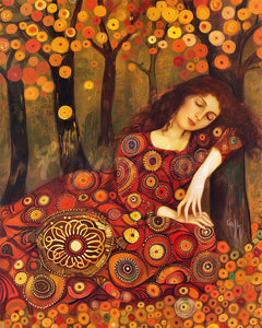 Diamond Painting - Herfstdame geïnspireerd door Klimt