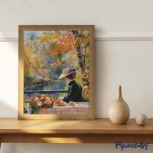 Afbeelding in Gallery-weergave laden, Diamond Painting - Herfstdame geïnspireerd door Renoir reeds ingelijst