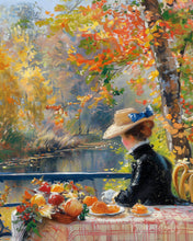 Afbeelding in Gallery-weergave laden, Diamond Painting - Herfstdame geïnspireerd door Renoir reeds ingelijst