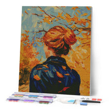 Afbeelding in Gallery-weergave laden, Diamond Painting - Herfstdame geïnspireerd door Van Gogh